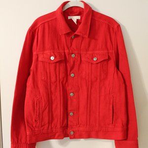 H&M Oversized Red Jean Jacket